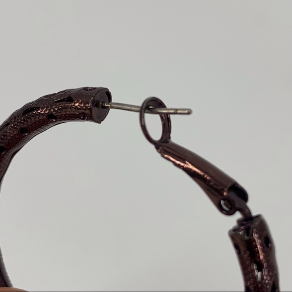 Lia Sophia Cutting Edge Brown Gold Hoop Earrings - Picture 11 of 12